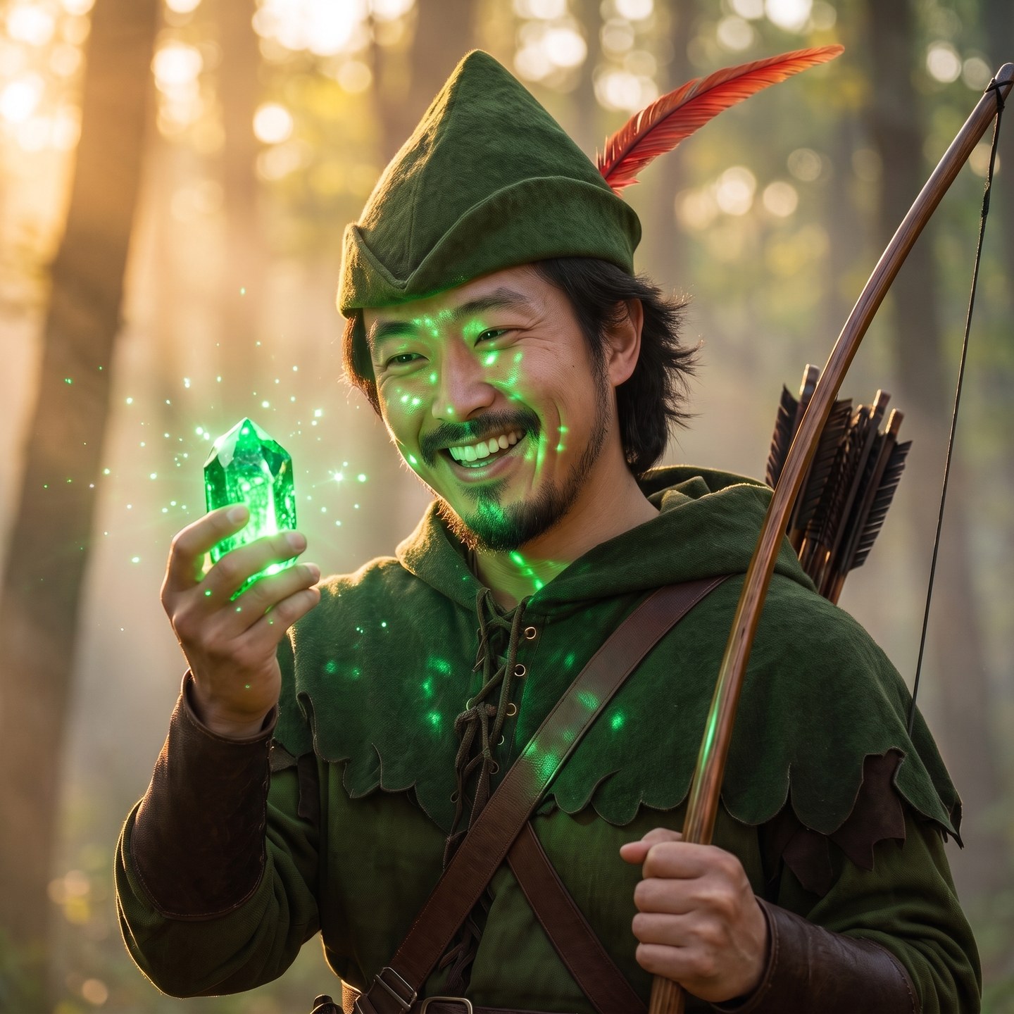 Luóbīnhood holding a giant green gem